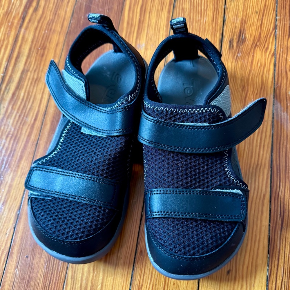 Size 13 Teva brand sandals for kids - black